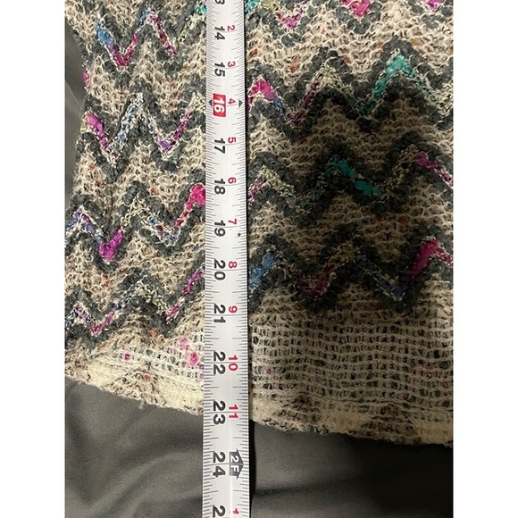 Rochelle knit blouse size Large wool blend dolman sleeve multi color vintage 339 - Picture 5 of 7